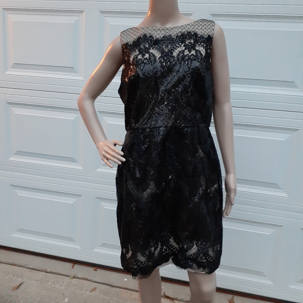 Julia Jordan black lace on beige